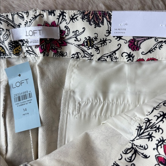 LOFT | The Riviera Cropped Floral Pant, Size 14 Petite, NWT - Picture 3 of 9